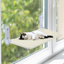 Kabellose Katzen-Fensterhängematte mit 4 starken Saugnäpfen, einfach aufzubauendem und faltbarem Regal, groß