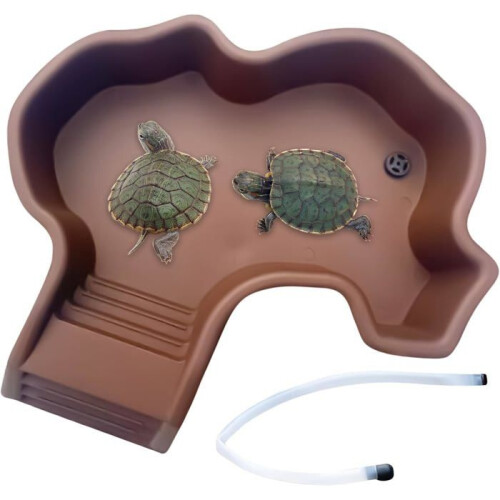 Turtle tank - Polypropylene - 35.5x32x7 cm - Brown