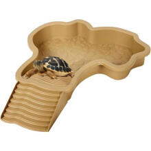 Waterbak voor schildpadden, waterbak/zwembad voor schildpadden met helling, waterkom voor reptielen met ladder (bruin)