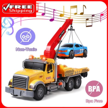 NEW! Kids Rescue Wrecker Tow Truck Toy Crane Wth Dazzling Music Recovery Car UK