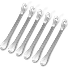 Set van 6 bandenlichters, metalen bandenlichter, rubberen hendel, stalen bandenlichter voor fietsen