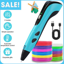 3D Printing Pen Starter Kit Birthday Gift for Kids Doodle Set With 20 Colors PLA