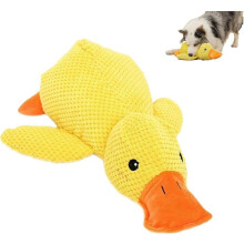 Mellow Dog Duck-Shaped Soothing Dog Toy, Yellow Plush Dog Chew Toy, Interactive Game, Farm