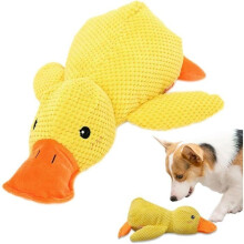 Soothing Dog Toy, Duck-Shaped Dog Toy, Yellow Plush Dog Chew Toy, Duck Toy (Yellow, S)