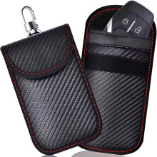 Set of 2 Anti-Theft Car Key Signal Blocking Cases 2025 Faraday Carbon Fiber - Security Protection