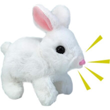 Walking Rabbit Toy, Interactive Electronic Plush Rabbit Pet Toy, Plush Rabbit - White.