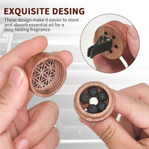 Car essential oil diffuser - Aromatherapy - Mini diffuser - 2 pieces - Volcanic stones 1