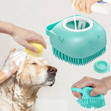 Spazzola da bagno - Silicone - Verde - Massaggio delicato - Serbatoio per shampoo
