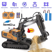 Heavy Excavator Dumper Digger Bulldozer Toys With Flashing Lights Remote Control