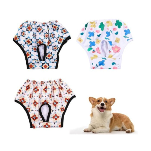 Dog Pants - 3 Pieces - Reusable - Soft - Elastic