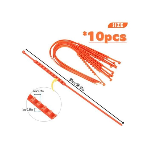 Snow Chains - Universal - 10 Pcs - Orange - Easy Installation - Car Compatible 1