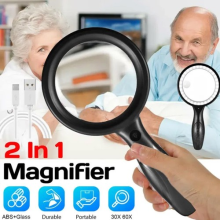 NEW Handheld Magnifying Glass With 33LED Light 5X/10X Illuminated Magnifier UK