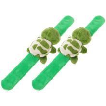 Set of 2 plush turtle bracelets with tightening ring and wrist ring