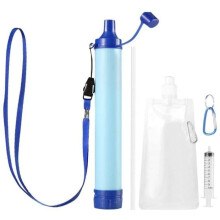 5-step water filter straw for outdoor use, camping, hiking, and home emergencies