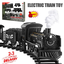 Train Set Christmas Train Set with Steam, Light and Sounds, Electric Train Toys.