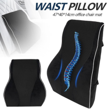 Memory Foam Lumbar Support Pillow Cushion Car Seat Back Cushion W/3D Mesh Cover