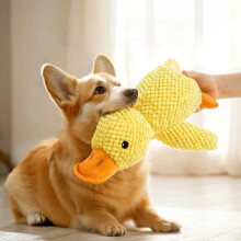 Interactive Plush Duck Dog Toy 25cm – Sounding, Durable, Anti-Stress, Small Size