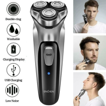Mens Electric Shaver Dry/ Wet Razor Rechargeable Rotary Cordless USB Charging UK