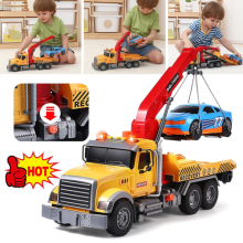 Kids Rescue Wrecker Tow Truck Toy Crane Wth Dazzling Music Recovery Car UK Stock