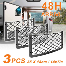 3pc Large Car Cargo Net Nylon Elastic Mesh Luggage Storage Pickup Truck 35*18CM