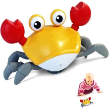 Interactive Toy - Crawling Crab - Music - Lights - Avoids Obstacles
