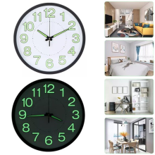 12" Round Luminous Wall Clock Quartz Non Ticking Large Number Battery Operated