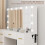 Coiffeuse avec miroir, 12 lumières LED, 7 tiroirs, blanche 6