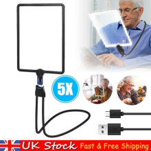 Hands Free Magnifying Glass 5X with LED Light, Neck Cord for Reading, Sewing NEW