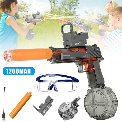Electric Water Blaster Transparent 32ft Range Manual/Electric Modes Summer Fun