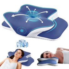 Ergonomic Memory Foam Pillow Cervical Contour For Back Side Sleepers Pain Relief