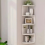 White 5 Tier Floating Corner Shelf Wooden Storage Display Rack Unit Wall Mounted 1