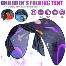 Magical Bed Tent With Starry Sky Pattern Pop-Up Design Ideal Kids Gift