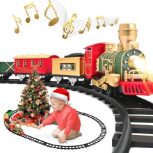 14 Pcs Kids Electric Train Set Light Sound Realistic Engine Classic Model Train