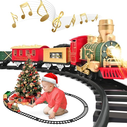 14 Pcs Kids Electric Train Set Light Sound Realistic Engine Classic Model Train