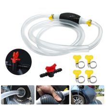 Car Manual Hand Water Oil Liquid Petrol Fuel Transfer Pump Siphon-Pipe Hose Tool