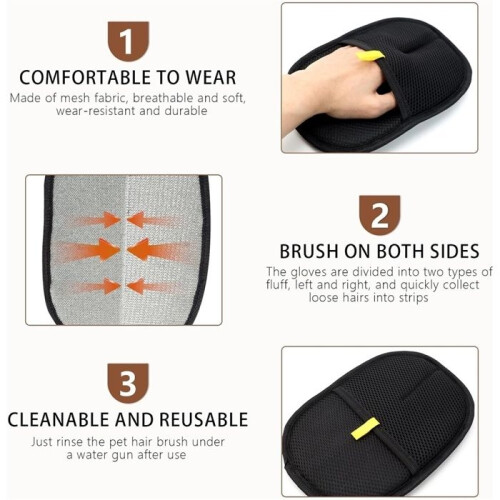 Grooming Gloves - Pack of 2 - Reusable - Electrostatic - For Dogs 2
