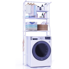 Storage Rack With 3 Shelves Stainless Steel Vertical Design For Dryer Toilet