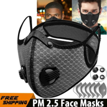 Face Mask with Active Carbon Filter Breathing Valves Reusable Cycling Sport Mesh