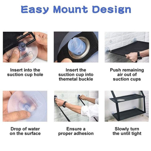 Window hammock for cats, secure mounting with suction cups, space-saving, suitable for large and small sizes 2