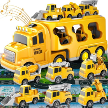 Toy Truck Carrier & 6 Mini Cars Play Set Transport Car Toys Lorry Truck Kids Toy
