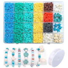 Kit per la creazione di braccialetti da 2400 pezzi con 24 griglie di perline in argilla, giocattoli fai da te per bambini, braccialetto da bambina