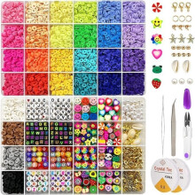 Jewelry Making Kit - ZGEER - Flat Beads and Alphabet Beads - 7000 Beads and 870 Charms