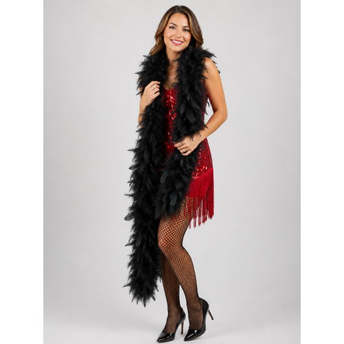 Black Feather Boa 90g 2m Luxury Flapper
