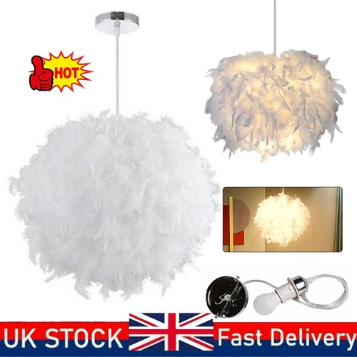 UK Fluffy Feather Light/Lamp Shades for Pendant Ceiling Light,Table/Floor Lamp 1