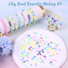 Kit of 3500 pastel clay beads for bracelet making, macaron polymer Heishi beads for jewelry, bracelet kit