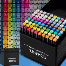 100 Colour Dual Tip Brush Pens Fineliners Colouring Watercolour Markers Drawing