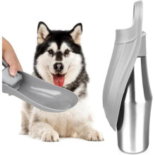 Portable Dog Water Bottle, 750 ML Stainless Steel Dog Drinking Water Bottle, Collapsible Dog Water Bottle