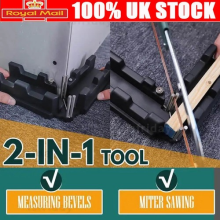 2in1 Mitre Measuring Cu-tting Tool Measure Bevels Gauge Sawing Angle Protractor