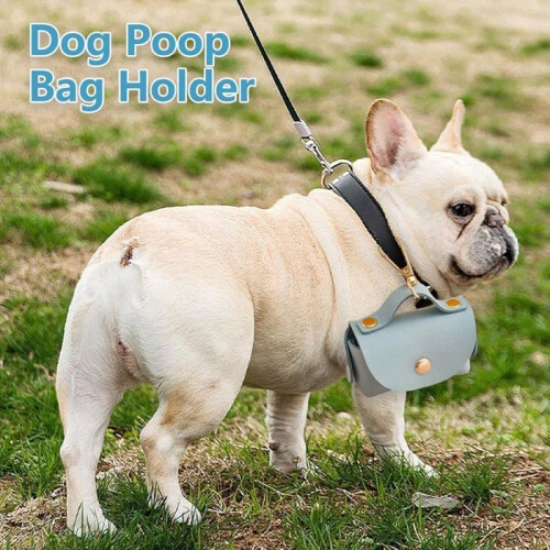 Dog waste bag dispenser - PU leather - Black - Scratch resistant - Practical 2