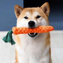 Carrot Dog Toy 23cm | Durable Cotton Rope Chew Toy | Large Size Puppy & Dog Toy | Teeth Clean